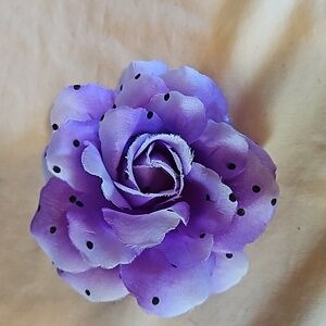 Purple polka dotted hair clip pin